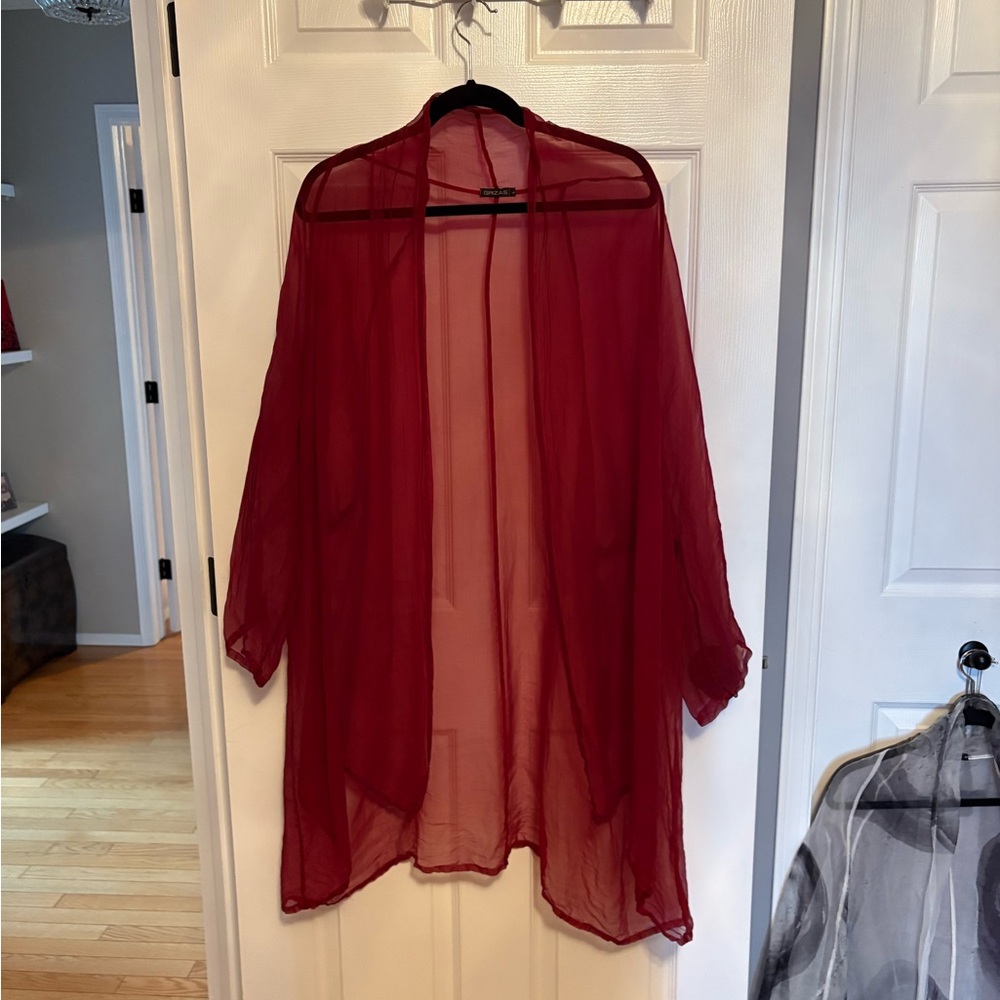 Grizas Sheer Silk Burgardy Jacket
